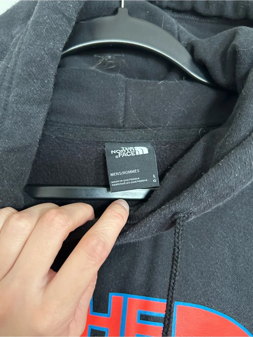 The North Face Black Pullover Hoodie with Red Logo